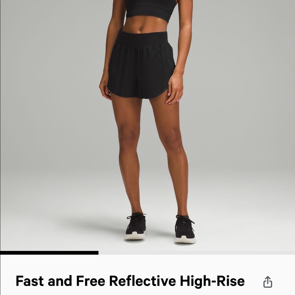 Fast and free reflective high rise 3” lululemon shorts